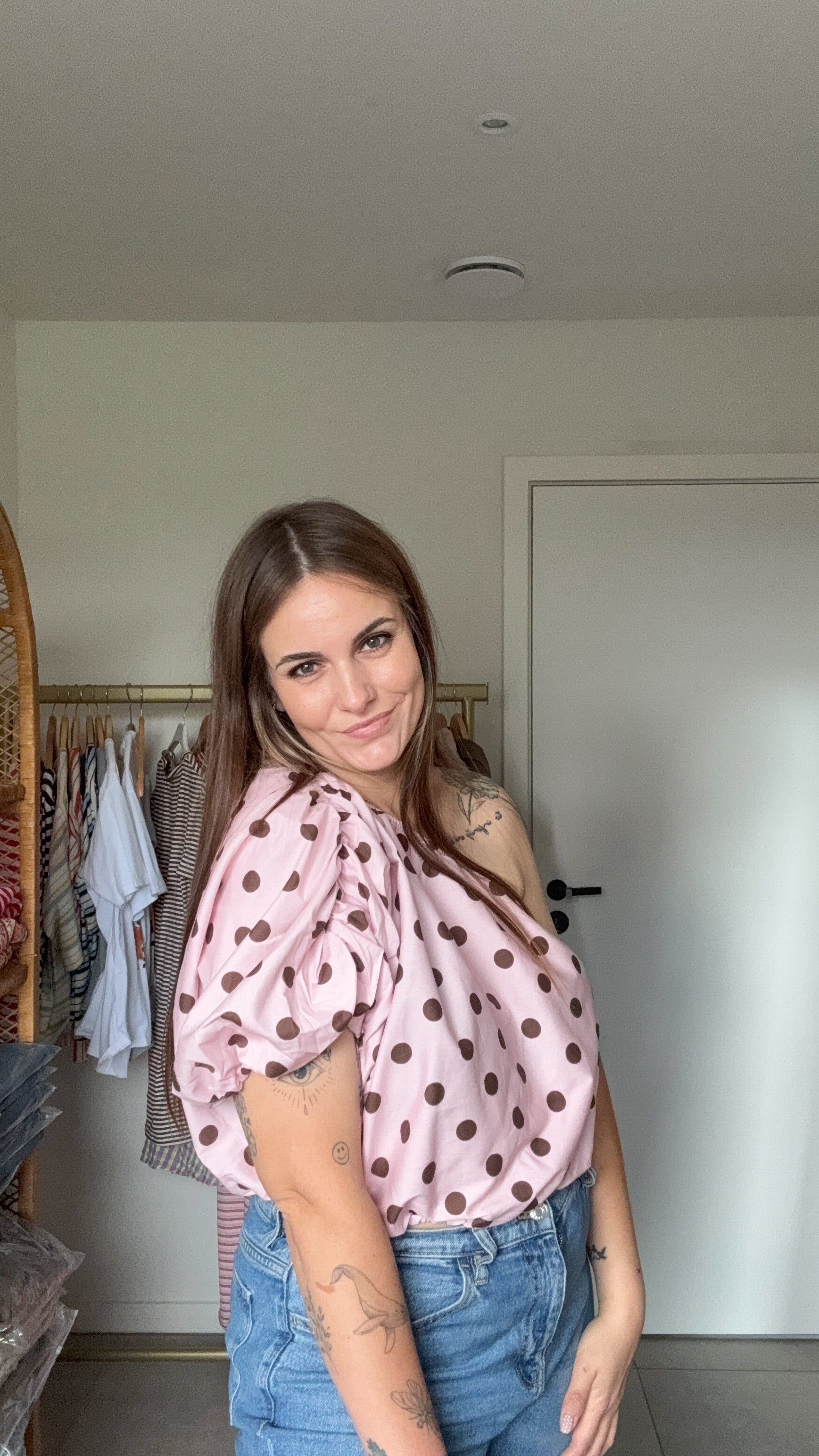 Polka dot balloon sleef