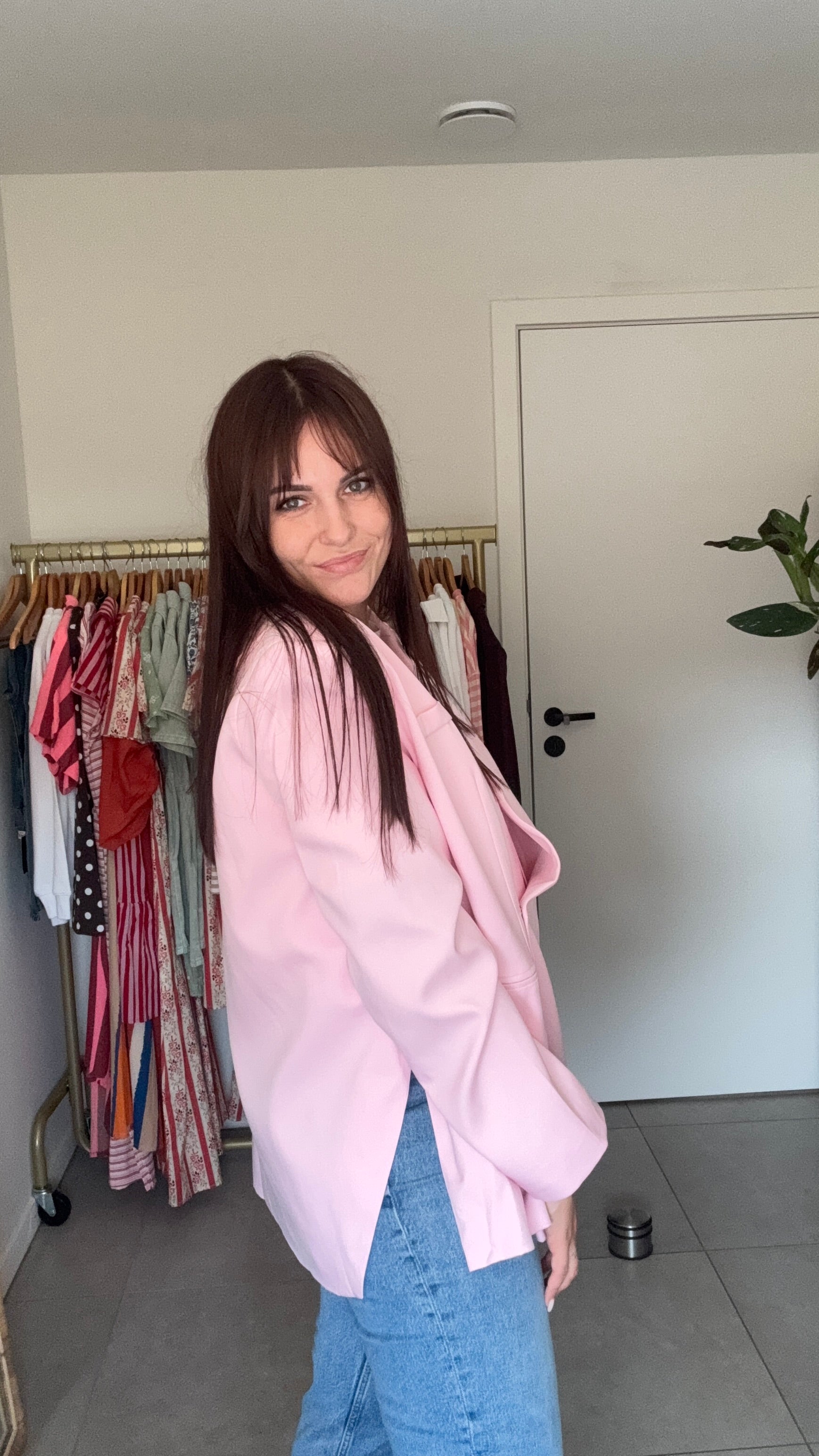 Baby pink oversized  blazer