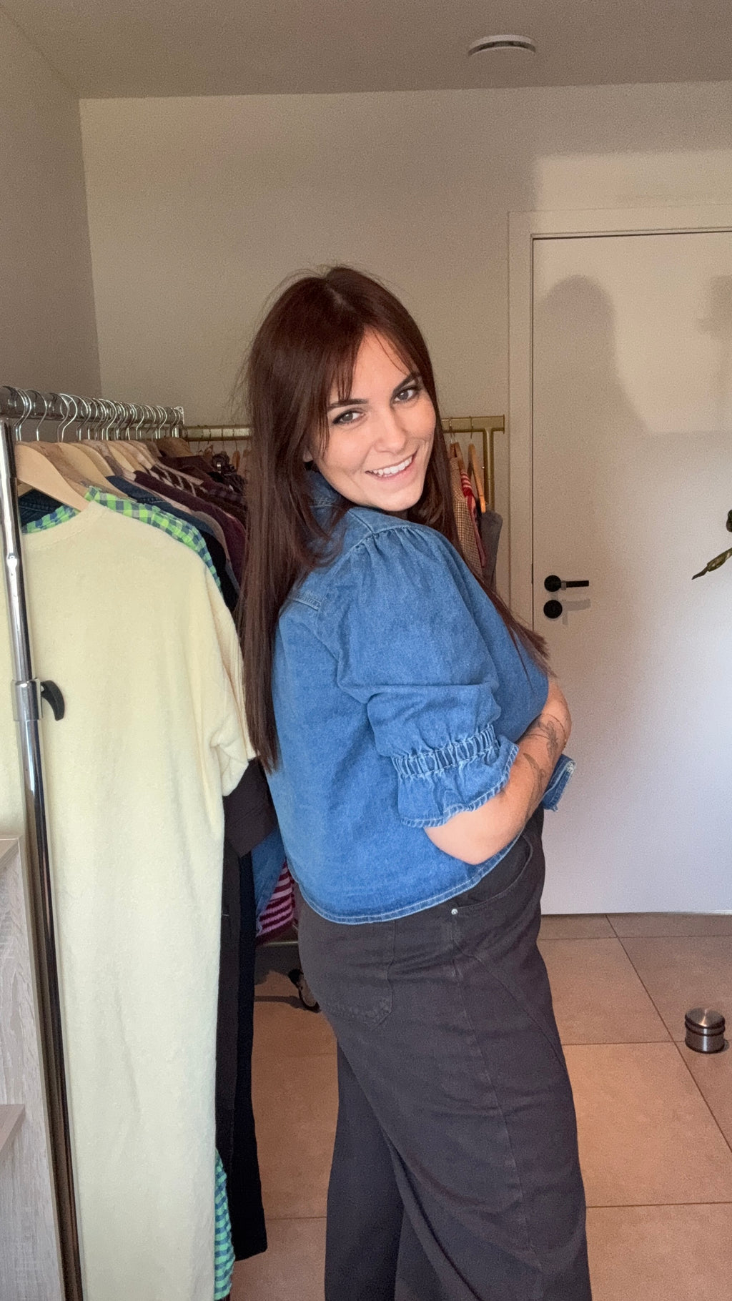 Noor denim blouse
