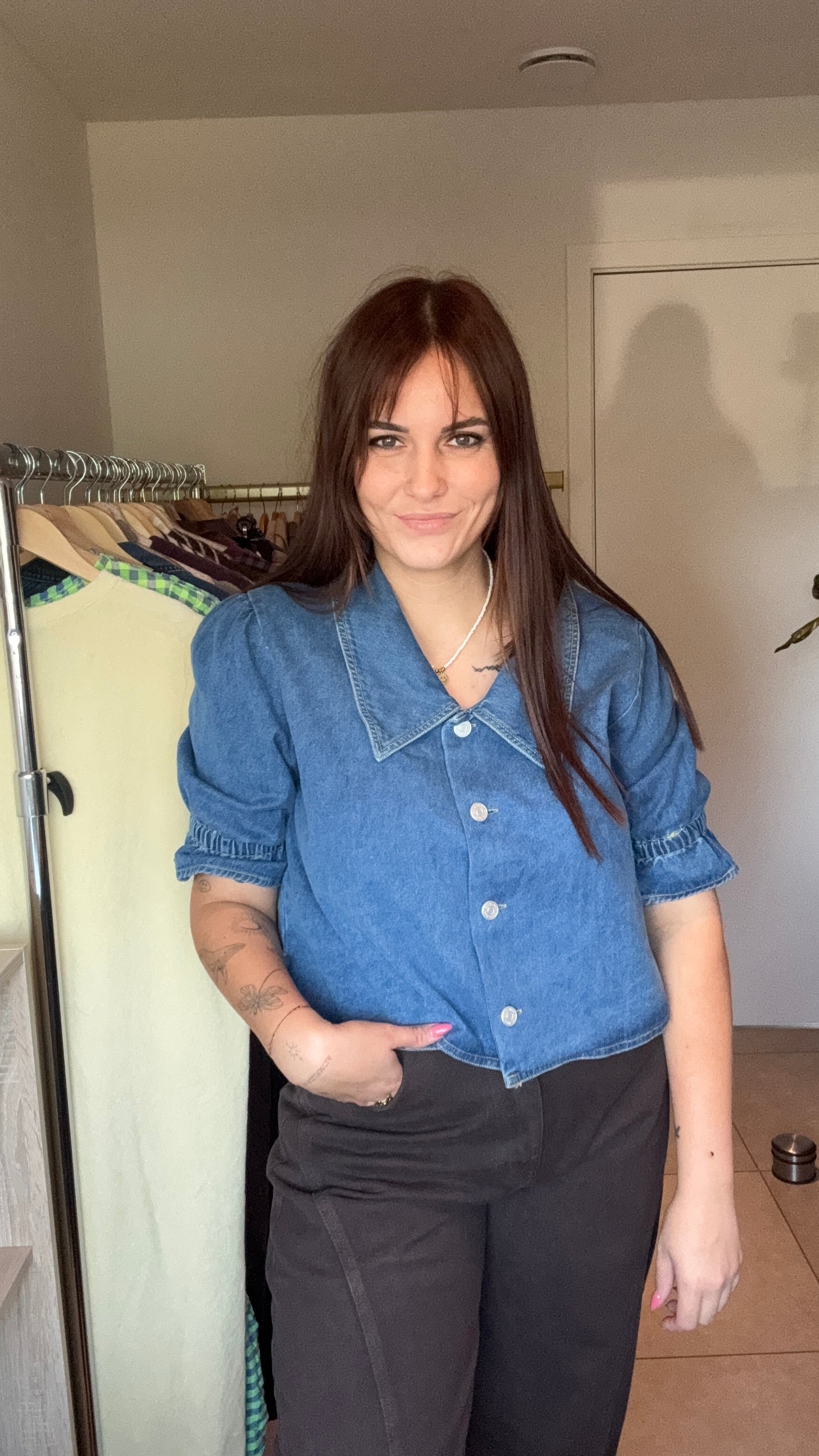 Noor denim blouse