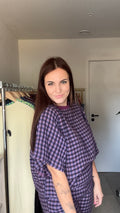 Mila check blouse – purple