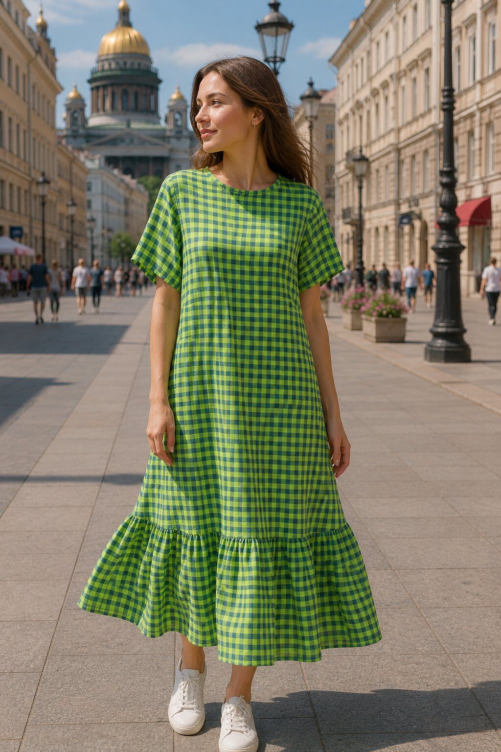 Lena check dress