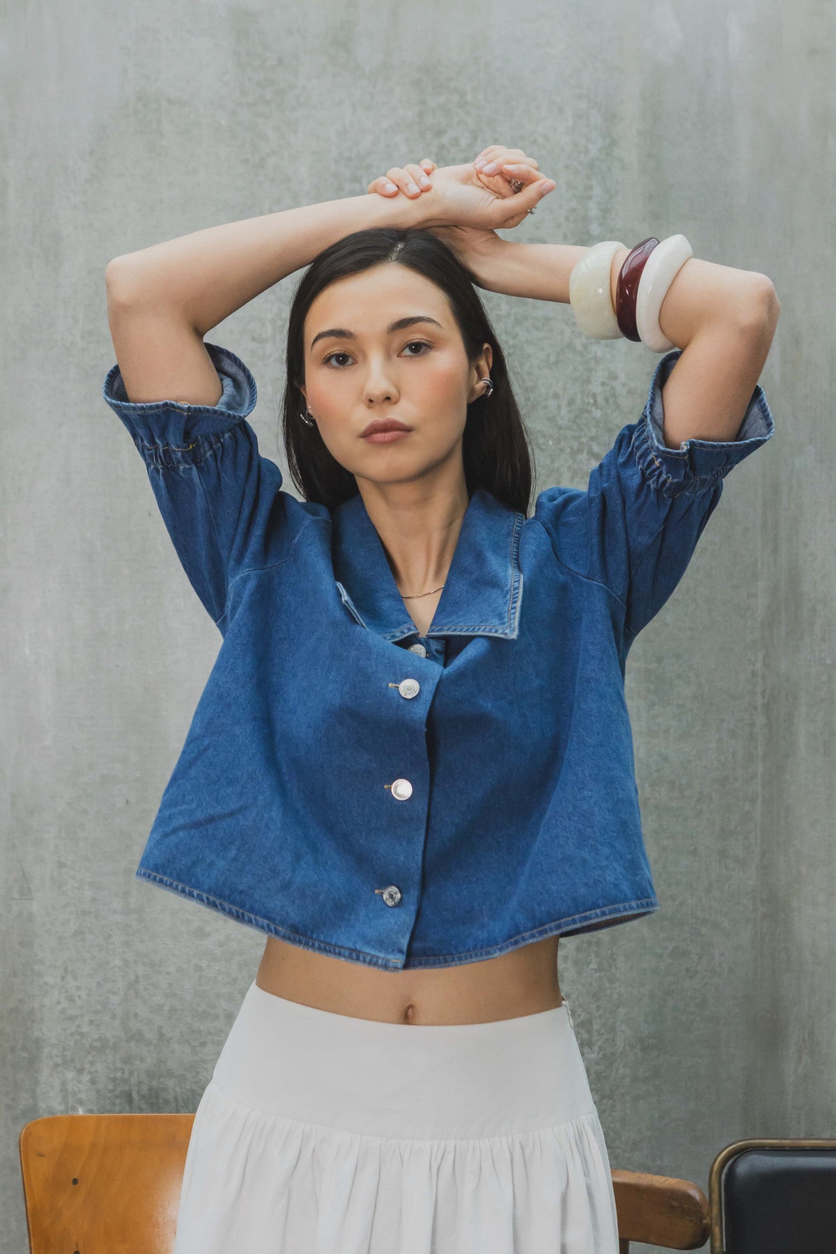 Noor denim blouse